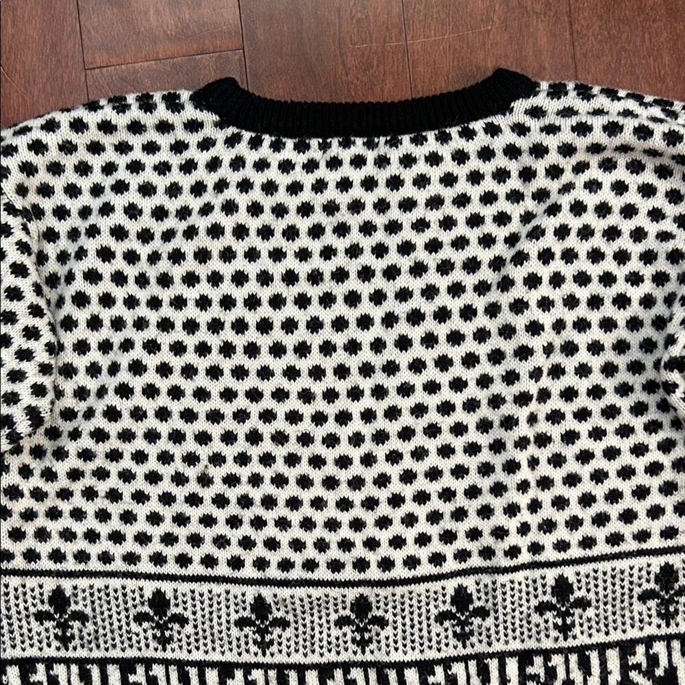 Vintage Mexx Fleur-De-Lis Patterned Crewneck Oversized Tunic Sweater, Size Small - Picture 11 of 15